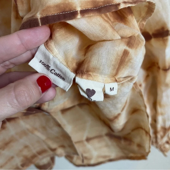 Alix of Bohemia Poet Sunrise Shibori Blouse Gold Tie Dye Long Sleeve Top - Picture 5 of 6